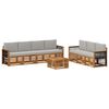 vidaXL Sofa-Sets 8 st Naturel en lichtgrijs Massief Acaciahout