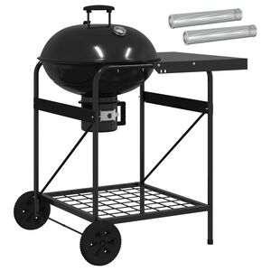 vidaXL Houtskoolgrill met Rookbuizen 91 x 71 x 107 cm Staal Zwart