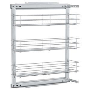 vidaXL Draadmand uittrekbaar 3-laags 47x15,5x55,5 cm zilverkleurig