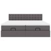 vidaXL Ottoman bed met matrassen 180x200cm kunstleer grijs