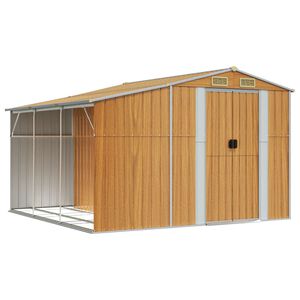 vidaXL Tuinschuur 277x279x179 cm gegalvaniseerd staal lichtbruin
