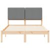 vidaXL Bedframe met Gevoerd Hoofdgedeelte Lichtgrijs 135 x 190 cm