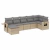 vidaXL 7-delige Loungeset met kussens poly rattan beige