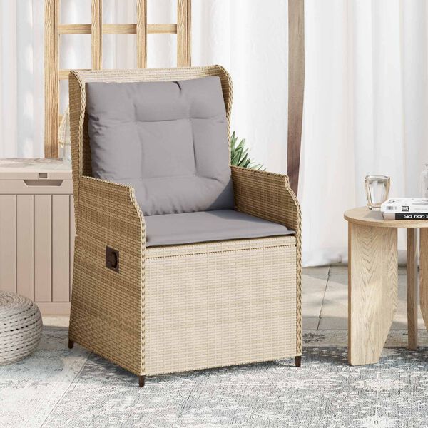 vidaXL Tuinbank 2 pcs Beige poly rattan