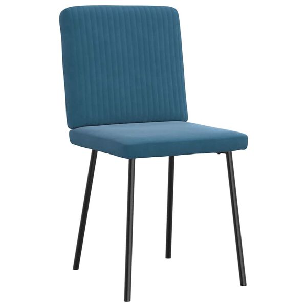 vidaXL Eetkamerstoelen 4 st fluweel blauw