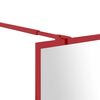 vidaXL Inloopdouchewand transparant 90x195 cm ESG-glas rood