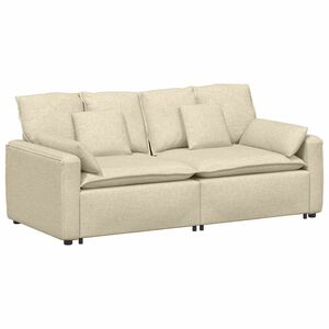 vidaXL Modulaire bank met kussens cr&egrave;mekleurig