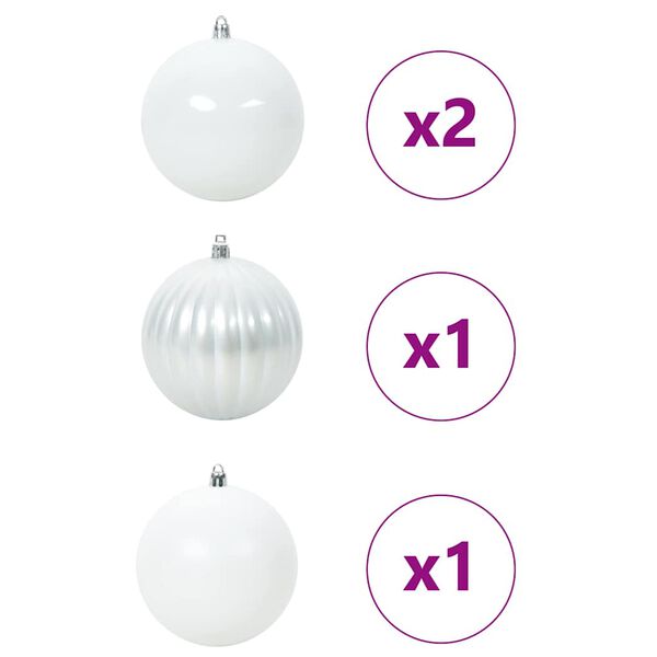 vidaXL Kerstbal Set XXL 4 pcs Wit Kunststof