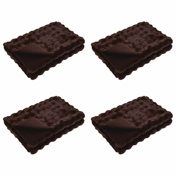 vidaXL Neppels Konijnenbont Deken 4 pcs Kameel 150 x 220 cm Polyester