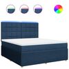 vidaXL Boxspring met matras stof blauw 180x200 cm
