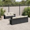 vidaXL 8-delige Loungeset met kussens poly rattan zwart
