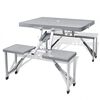 vidaXL Campingset inklapbaar lichtgewicht 120x60 cm aluminium grijs