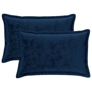 vidaXL Kussensloop 2 pcs HOUTEN Marineblauw 50 x 80 cm Flanel