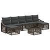 vidaXL Tuinbankenset 8 st Grijs poly rattan