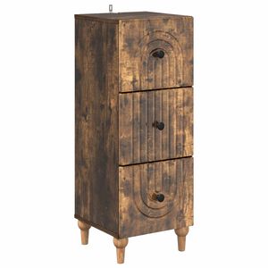 vidaXL Ladenkast Gerookt eiken 33 x 34,5 x 90 cm Bewerkt hout