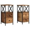 vidaXL Nachtkastjes 2 st 34x35,5x70 cm bewerkt hout oud houtkleurig