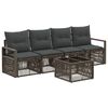 vidaXL Tuinbankenset 5 st Grijs poly rattan
