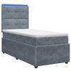 vidaXL LED Boxspring Bed met Matras Donkergrijs 90 x 190 cm Fluweel