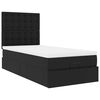 vidaXL Ottoman bed met matras en LED's 100x200cm kunstleer zwart