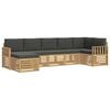 vidaXL Buiten bankenset 7 pcs Wit en antracietkleurig