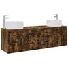 vidaXL Badkamerkastenset 3 st Gerookt eiken 161,5 x 44,5 x 80 cm