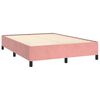 vidaXL Boxspring met matras fluweel roze 140x190 cm