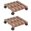 vidaXL Plantentrolleys 2 st 30x30x7,5 cm HKC bruin