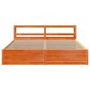 vidaXL Bedframe met hoofdbord massief grenenhout wasbruin 200x200 cm