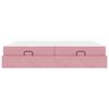vidaXL Bedframe met matras met matras 2 pcs Roze Fluweel