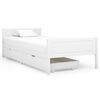vidaXL Bedframe met 2 lades massief grenenhout wit 90x200 cm