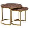 vidaXL Nest Koffietafels 2 st Donkerbruin 50 x 50 x 40 cm