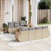 vidaXL 8-delige Loungeset met kussens poly rattan beige