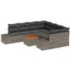 vidaXL Tuinbankenset met kussen 9 pcs Grijs poly rattan