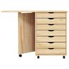 vidaXL Rolkast met Bureau MOSS Heldere Vernis 105,5 x 39 x 74,5 cm