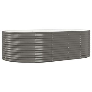 vidaXL Plantenbak 212x140x68 cm gegalvaniseerd staal grijs