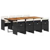 vidaXL 9-delige Tuinset poly rattan zwart