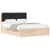 vidaXL Bedframe met Gevoerd Hoofdgedeelte Zwart 140 x 190 cm