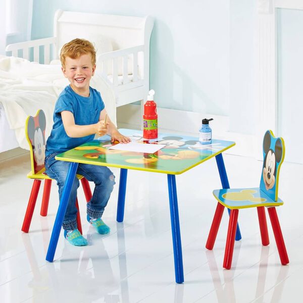Disney Tafel en stoelen set 3-delig Mickey Mouse hout WORL119014