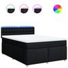 vidaXL Boxspring met matras stof zwart 140x200 cm