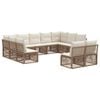 vidaXL Tuinbankenset 11 st Beige poly rattan