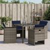 vidaXL Tuinstoelen 4 st met kussens poly rattan grijs