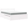 vidaXL Bed met lades en matras massief grenenhout wit 160x200 cm