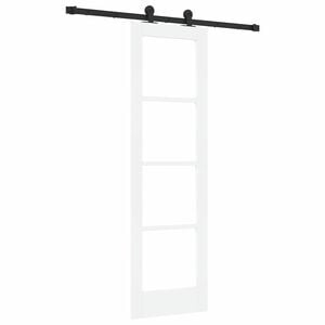 vidaXL Schuifdeur ORKDAL Wit 61 x 198,5 cm Massief grenenhout en glas
