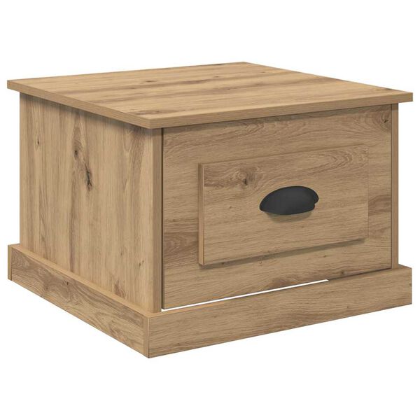 vidaXL Salontafel met lade Artisan Eiken 50 x 50 x 35 cm Bewerkt hout