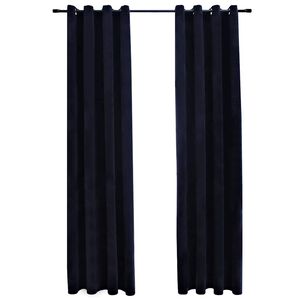 vidaXL Gordijn verduisterend met ringen 2 st 140x245 cm fluweel zwart