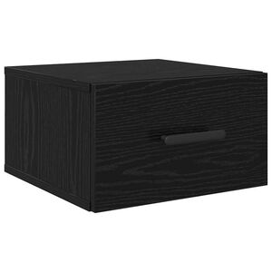 vidaXL Nachtkastje 35 x 35 x 20 cm Bewerkt hout Zwart Eiken