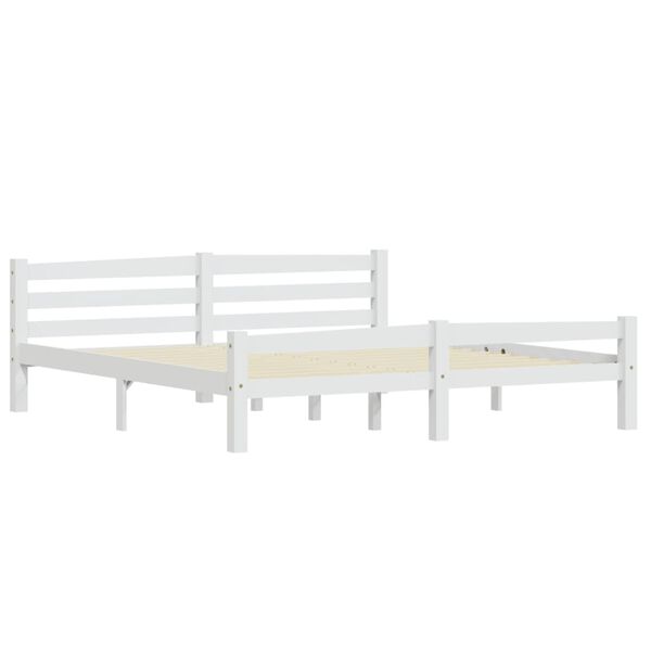 vidaXL Bedframe massief grenenhout wit 180x200 cm