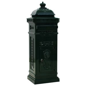 vidaXL Pilaar brievenbus vintage stijl roestbestendig aluminium groen