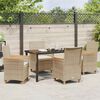 vidaXL Tuin eettafelset 5 pcs Beige poly rattan