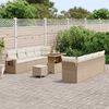 vidaXL Tuin Sofa Set met kussen 11 pcs Beige en Cr&egrave;me poly rattan